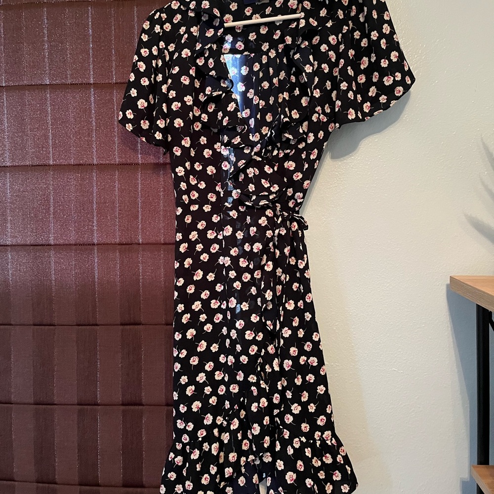 Floral wrap mini dress